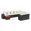 Afuera Living Contemporary 10 Piece Poly Rattan Sofa Set in Black/Cream