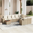 Afuera Living Contemporary 10 Piece Poly Rattan Sofa Set in Beige