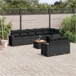 Afuera Living Contemporary 9 Piece Poly Rattan Sofa Set in Black/Brown