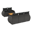 Afuera Living Contemporary Synthetic Poly Rattan 6 Piece Sofa Set in Black