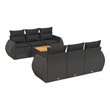 Afuera Living Contemporary 7 Piece Poly Rattan Sofa Set in Black