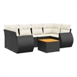 Afuera Living Contemporary Synthetic Poly Rattan 7 Piece  Sofa Set in Black