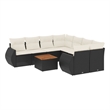 Afuera Living Contemporary 9 Piece Poly Rattan Sofa Set in Black/Cream