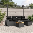 Afuera Living Contemporary 6 Piece Poly Rattan Sofa Set in Black