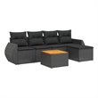 Afuera Living Contemporary 6 Piece Poly Rattan Sofa Set in Black