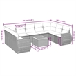 Afuera Living Contemporary 10 Piece Poly Rattan Sofa Set in Black