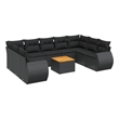 Afuera Living Contemporary 10 Piece Poly Rattan Sofa Set in Black