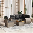 Afuera Living Contemporary 6 Piece Poly Rattan Sofa Set in Gray