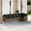 Afuera Living Contemporary 6 Piece Poly Rattan Sofa Set in Gray