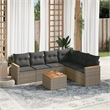 Afuera Living Contemporary 7 Piece Poly Rattan Sofa Set in Gray