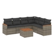 Afuera Living Contemporary 7 Piece Poly Rattan Sofa Set in Gray