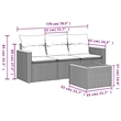 Afuera Living Contemporary Synthetic Poly Rattan  Sofa Set in Black