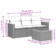 Afuera Living Contemporary 4 Piece Poly Rattan Sofa Set in Black/Cream