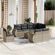 Afuera Living Contemporary Synthetic Poly Rattan 9 Piece  Sofa Set in Gray