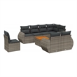 Afuera Living Contemporary Synthetic Poly Rattan 9 Piece  Sofa Set in Gray