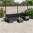 Afuera Living Contemporary Synthetic Poly Rattan Garden Sofa Set in Black