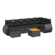 Afuera Living Contemporary Synthetic Poly Rattan Garden Sofa Set in Black