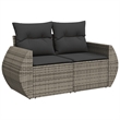 Afuera Living Contemporary 9 Piece Poly Rattan Large Sofa Set in Gray