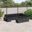 Afuera Living Contemporary 11 Piece Poly Rattan Sofa Set in Black