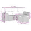 Afuera Living Contemporary 4 Piece Poly Rattan Sofa Set in Black/Cream