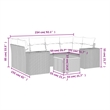Afuera Living Contemporary 7 Piece Poly Rattan Sofa Set in Black