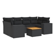 Afuera Living Contemporary 7 Piece Poly Rattan Sofa Set in Black