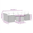Afuera Living Contemporary Synthetic Poly Rattan 7 Piece  Sofa Set in Gray