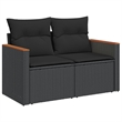 Afuera Living Contemporary Synthetic Poly Rattan Sofa Set in Black