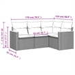 Afuera Living Contemporary 4 Piece Poly Rattan Sofa Set in Beige