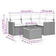 Afuera Living Contemporary 5 Piece Poly Rattan Sofa Set in Gray