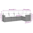 Afuera Living Contemporary 5 Piece Poly Rattan Small Sofa Set in Gray