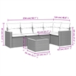 Afuera Living Contemporary 6 Piece Poly Rattan Sofa Set in Gray/Beige