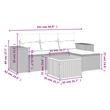 Afuera Living Contemporary Synthetic Poly Rattan 5 Piece  Sofa Set in Beige