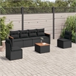 Afuera Living 7 Piece Poly Rattan Standard Sofa Set in Black