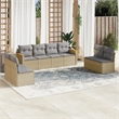 Afuera Living Contemporary Synthetic Poly Rattan  Sofa Set in Beige