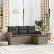 Afuera Living Contemporary Synthetic Poly Rattan  Sofa Set in Gray