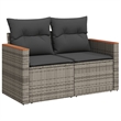 Afuera Living Contemporary Synthetic Poly Rattan  Sofa Set in Gray