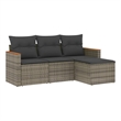 Afuera Living Contemporary Synthetic Poly Rattan  Sofa Set in Gray