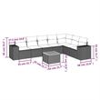 Afuera Living Contemporary 8 Piece Poly Rattan Sofa Set in Beige