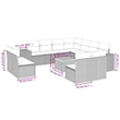 Afuera Living Contemporary 12 Piece Poly Rattan Sofa Set in Beige