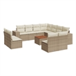 Afuera Living Contemporary 12 Piece Poly Rattan Sofa Set in Beige