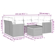 Afuera Living Contemporary Synthetic Poly Rattan 7 Piece  Sofa Set in Black