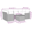 Afuera Living Contemporary 7 Piece Poly Rattan Sofa Set in Gray/Beige
