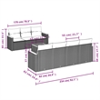 Afuera Living Contemporary 8 Piece Poly Rattan Sofa Set in Beige