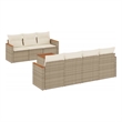 Afuera Living Contemporary 8 Piece Poly Rattan Sofa Set in Beige