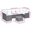 Afuera Living Contemporary 8 Piece Poly Rattan Sofa Set in Gray