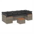 Afuera Living Contemporary 8 Piece Poly Rattan Sofa Set in Gray