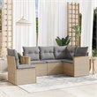 Afuera Living Contemporary Poly Rattan Medium Sofa Set in Beige