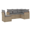 Afuera Living Contemporary Poly Rattan Medium Sofa Set in Beige