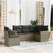 Afuera Living Poly Rattan Medium Sofa Set with Removable Covers in Gray